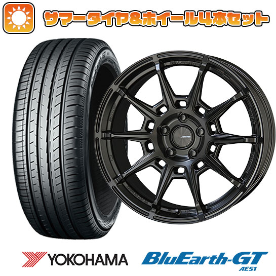 【取付対象】205/50R17 夏タイヤ ホイール４本セット (5/100車用) YOKOHAMA ブルーアース GT AE51 共豊 ガレルナ レフィーノ 17インチ【送料無料】