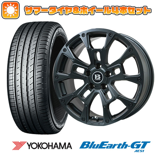 【取付対象】205/65R16 夏タイヤ ホイール4本セット YOKOHAMA ブルーアース GT AE51 ヤリスクロス ビッグウエイ B-LUGNAS BRD(マットブラック) 16インチ【送料無料】