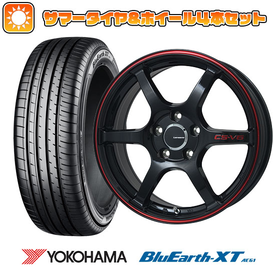 【取付対象】195/60R17 夏タイヤ ホイール４本セット ライズ/ロッキー（ハイブリッド） YOKOHAMA ブルーアース XT AE61 LEHRMEISTER CS-V6(グロスブラック/レッドライン) 17インチ【送料無料】
