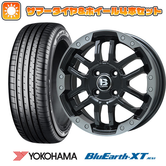 【取付対象】195/60R17 夏タイヤ ホイール４本セット ライズ/ロッキー（ハイブリッド） YOKOHAMA ブルーアース XT AE61 ビッグウエイ B-LUGNAS FRD(マットブラック/ブラッククリアリム) 17インチ【送料無料】