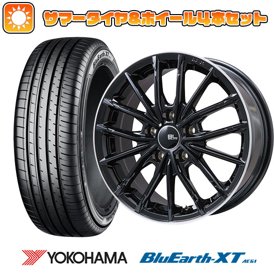 【取付対象】195/60R17 夏タイヤ ホイール４本セット ライズ/ロッキー（ハイブリッド） YOKOHAMA ブルーアース XT AE61 BRANDLE-LINE DF-10M グロスブラック/リムポリッシュ 17インチ【送料無料】｜アークタイヤ 店
