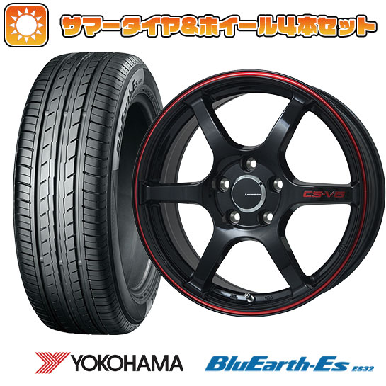 【取付対象】195/60R17 夏タイヤ ホイール4本セット 60系プリウス YOKOHAMA ブルーアース ES32 LEHRMEISTER CS-V6(グロスブラック/レッドライン) 17インチ【送料無料】|アークタイヤ 店