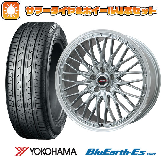 【取付対象】195/60R17 夏タイヤ ホイール４本セット 60系プリウス YOKOHAMA ブルーアース ES32 PREMIX MER PROMESH ダークシルバー/リムポリッシュ 17インチ【送料無料】