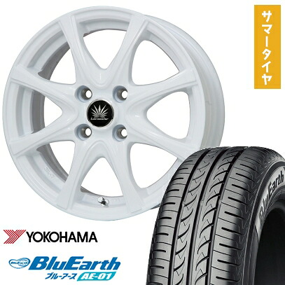 【取付対象】165/55R14 夏タイヤ ホイール4本セット YOKOHAMA ブルーアース AE-01 (軽自動車用) PREMIX アマルフィV Jr(ホワイト) 14インチ【送料無料】