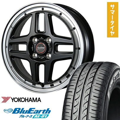 【取付対象】165/55R14 夏タイヤ ホイール4本セット YOKOHAMA ブルーアース AE-01 (軽自動車用) BLEST ビートステージ WT-C 14インチ【送料無料】|アークタイヤ 店