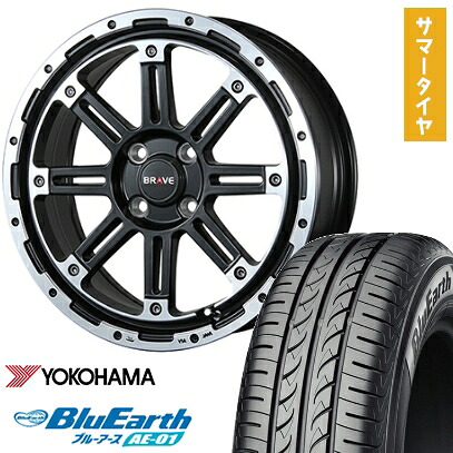 【取付対象】165/60R15 夏タイヤ ホイール4本セット YOKOHAMA ブルーアース AE-01 (軽自動車用) BLEST バーンズテック ブレイブストリーム 15インチ【送料無料】