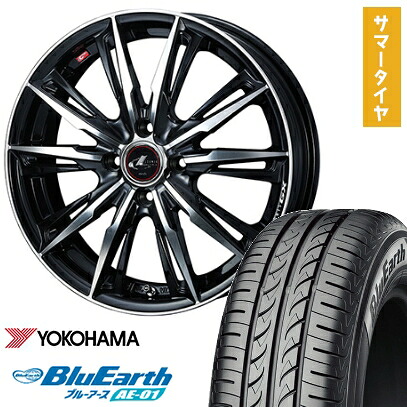 【取付対象】165/55R14 夏タイヤ ホイール4本セット YOKOHAMA ブルーアース AE-01 (軽自動車用) WEDS レオニス GX 14インチ【送料無料】