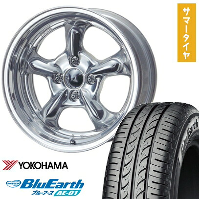【取付対象】165/65R15 夏タイヤ ホイール4本セット YOKOHAMA ブルーアース AE-01 (軽自動車用) WORK グッカーズ HEMI 15インチ【送料無料】