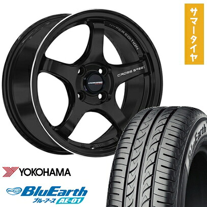 【取付対象】165/60R15 夏タイヤ ホイール４本セット 軽自動車用（ハスラー） デリカミニ(4WD) YOKOHAMA ブルーアース AE-01 ホットスタッフ クロススピード ハイパーエディションCR5 15インチ【送料無料】