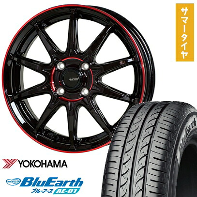 【取付対象】165/55R14 夏タイヤ ホイール４本セット 軽自動車用 YOKOHAMA ブルーアース AE-01 ホットスタッフ ジースピード P-05R 14インチ【送料無料】