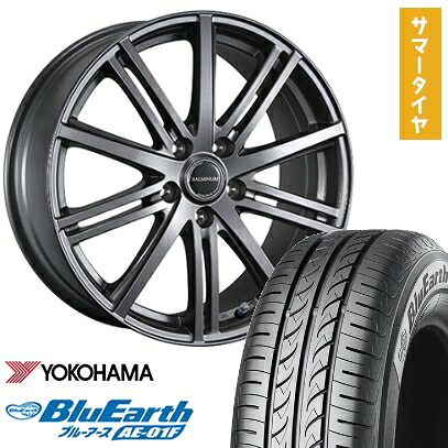 【取付対象】205/60R16 夏タイヤ ホイール4本セット キックス等 YOKOHAMA ブルーアース AE-01F BRIDGESTONE バルミナ BR10 16インチ【送料無料】