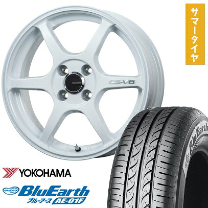【取付対象】165/70R14 夏タイヤ ホイール4本セット YOKOHAMA ブルーアース AE-01F (軽自動車用) LEHRMEISTER CS-V6(ホワイト) 14インチ【送料無料】
