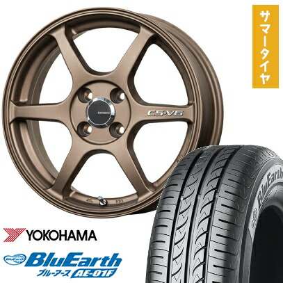 【取付対象】165/70R14 夏タイヤ ホイール4本セット YOKOHAMA ブルーアース AE-01F (軽自動車用) LEHRMEISTER CS-V6(ブロンズ) 14インチ【送料無料】