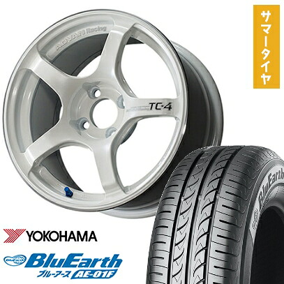 【取付対象】185/60R15 夏タイヤ ホイール4本セット YOKOHAMA ブルーアース AE-01F (4/100車用) YOKOHAMA アドバンレーシング TC4 15インチ【送料無料】｜アークタイヤ 店 89,815円