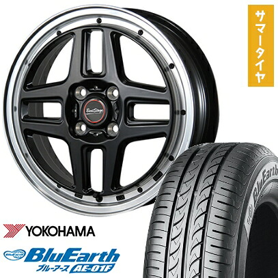 【取付対象】165/70R14 夏タイヤ ホイール4本セット YOKOHAMA ブルーアース AE-01F (軽自動車用) BLEST ビートステージ WT-C 14インチ【送料無料】｜アークタイヤ 店