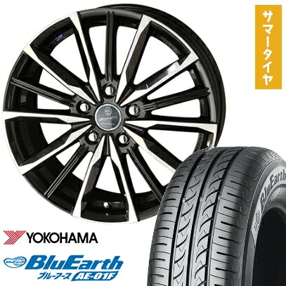 【取付対象】195/60R16 夏タイヤ ホイール4本セット YOKOHAMA ブルーアース AE-01F (5/114車用) KYOHO スマック プライム ヴァルキリー 16インチ【送料無料】