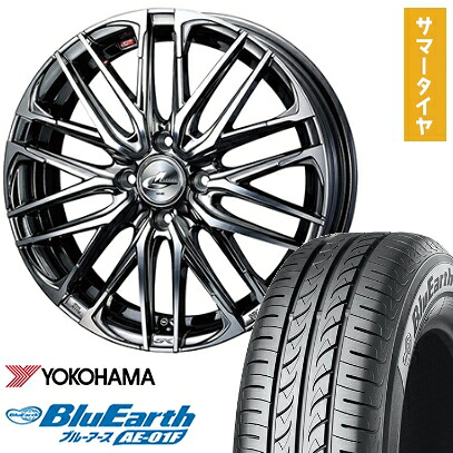 【取付対象】185/55R16 夏タイヤ ホイール4本セット YOKOHAMA ブルーアース AE-01F (4/100車用) WEDS レオニス SK 16インチ【送料無料】
