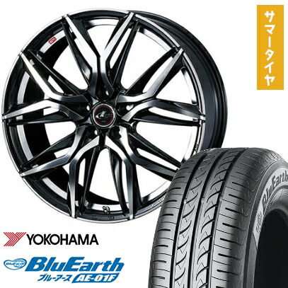 【取付対象】185/60R15 夏タイヤ ホイール4本セット シエンタ 5穴/100 YOKOHAMA ブルーアース AE-01F WEDS レオニス LM 15インチ【送料無料】