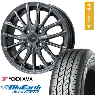 【取付対象】185/60R15 夏タイヤ ホイール4本セット シエンタ 2015-22 YOKOHAMA ブルーアース AE-01F BRANDLE-LINE DF-10M ハイパーグレー 15インチ【送料無料】 51,420円
