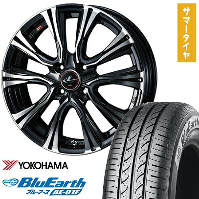 【取付対象】195/55R16 夏タイヤ ホイール4本セット YOKOHAMA ブルーアース AE-01F (4/100車用) WEDS レオニス VR 16インチ【送料無料】