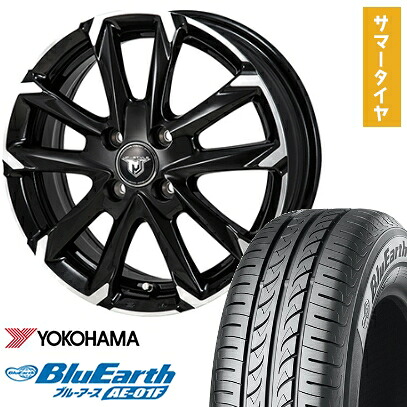 【取付対象】175/70R14 夏タイヤ ホイール4本セット YOKOHAMA ブルーアース AE-01F (4/100車用) MONZA JPスタイル MJ-V 14インチ【送料無料】