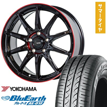 【取付対象】205/55R16 夏タイヤ ホイール4本セット YOKOHAMA ブルーアース AE-01F (5/100車用) HOT STUFF ジースピード P-05R 16インチ【送料無料】|アークタイヤ 店