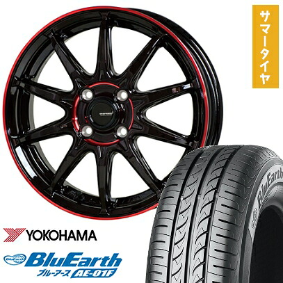 【取付対象】165/70R14 夏タイヤ ホイール４本セット 軽自動車用（ソリオ ハスラー） YOKOHAMA ブルーアース AE-01F ホットスタッフ ジースピード P-05R 14インチ【送料無料】