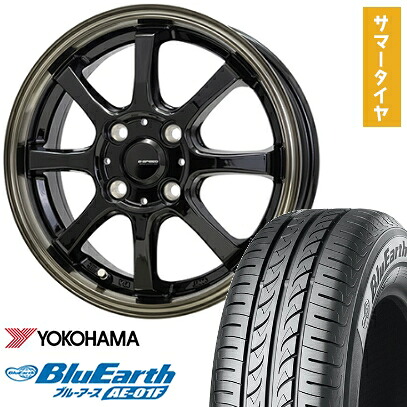 【取付対象】165/70R14 夏タイヤ ホイール４本セット 軽自動車用（ソリオ ハスラー） YOKOHAMA ブルーアース AE-01F ホットスタッフ ジースピード P-08 14インチ【送料無料】｜アークタイヤ 店 42,540円