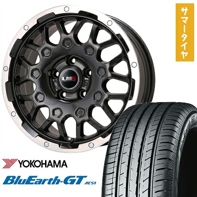 【取付対象】215/60R16 夏タイヤ ホイール4本セット YOKOHAMA ブルーアース GT AE51 (5/114車用) LEHRMEISTER LMG MS-9W ブラック/ブラッククリアリム 16インチ【送料無料】｜アークタイヤ 店 62,535円