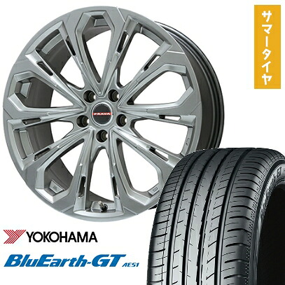【取付対象】235/50R18 夏タイヤ ホイール4本セット YOKOHAMA ブルーアース GT AE51 (5/114車用) BIGWAY LEYSEEN プラバ5X(クロームハイパーシルバー) 18インチ【送料無料】