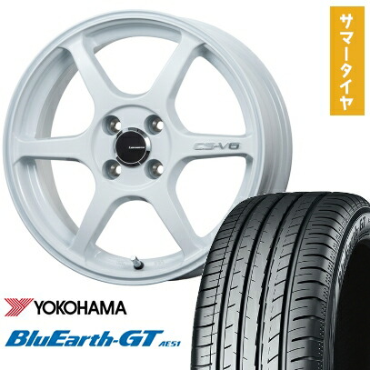 【取付対象】175/60R16 夏タイヤ ホイール4本セット YOKOHAMA ブルーアース GT AE51 (4/100車用) LEHRMEISTER CS-V6(ホワイト) 16インチ【送料無料】