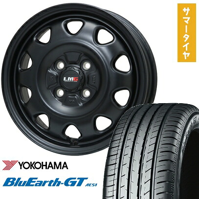 【取付対象】175/65R14 夏タイヤ ホイール4本セット YOKOHAMA ブルーアース GT AE51 (4/100車用) LEHRMEISTER LMG OFF-STYLE(マットブラック) 14インチ【送料無料】
