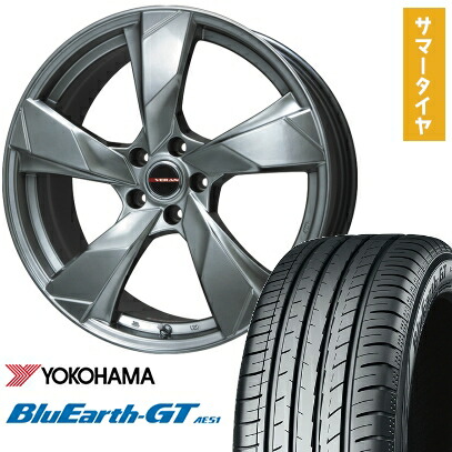 【取付対象】195/55R16 夏タイヤ ホイール4本セット YOKOHAMA ブルーアース GT AE51 (4/100車用) PREMIX ヴェランV(クロームハイパーシルバー) 16インチ【送料無料】｜アークタイヤ 店