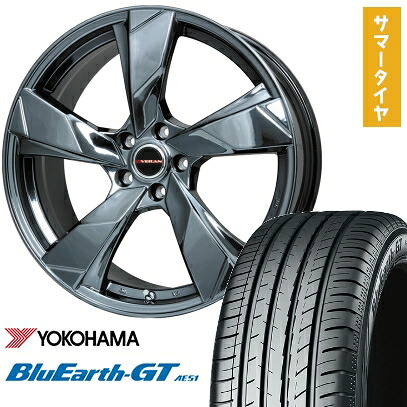 【取付対象】225/45R19 夏タイヤ ホイール4本セット YOKOHAMA ブルーアース GT AE51 (5/114車用) PREMIX ヴェランV(BMC) 19インチ【送料無料】