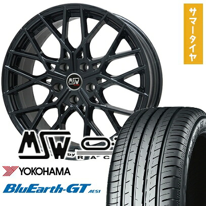 【取付対象】225/45R19 夏タイヤ ホイール4本セット YOKOHAMA ブルーアース GT AE51 (5/114車用) MSW by OZ Racing MSW 74(グロスブラック) 19インチ【送料無料】