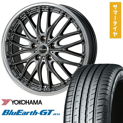 【取付対象】215/50R17 夏タイヤ ホイール4本セット YOKOHAMA ブルーアース GT AE51 (5/114車用) MONZA ワーウィック ディープランド 17インチ【送料無料】