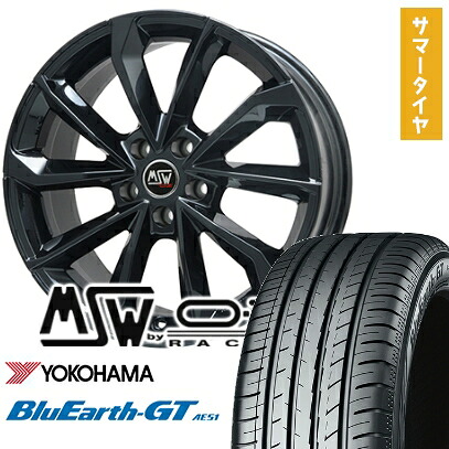 【取付対象】225/45R19 夏タイヤ ホイール4本セット YOKOHAMA ブルーアース GT AE51 (5/114車用) MSW by OZ Racing MSW 42(グロスブラック) 19インチ【送料無料】