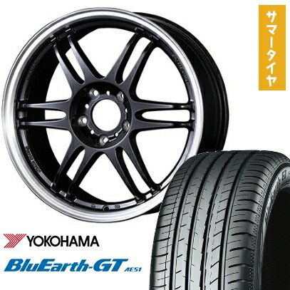 【取付対象】205/55R17 夏タイヤ ホイール4本セット YOKOHAMA ブルーアース GT AE51 (5/114車用) KOSEI K-1レーシング レヴ 17インチ【送料無料】