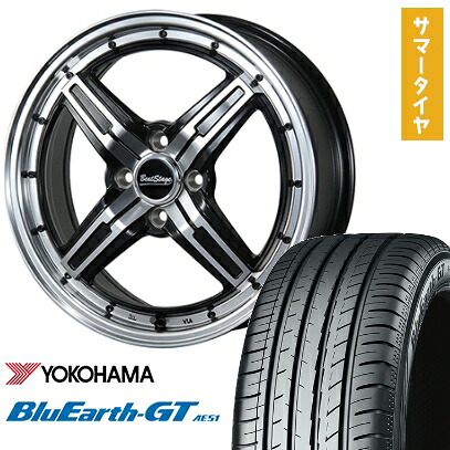 【取付対象】175/65R15 夏タイヤ ホイール4本セット YOKOHAMA ブルーアース GT AE51 (4/100車用) BLEST ビートステージ FS-C 15インチ【送料無料】|アークタイヤ 店