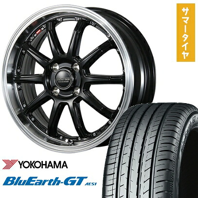 【取付対象】215/45R17 夏タイヤ ホイール4本セット YOKOHAMA ブルーアース GT AE51 (5/100車用) BLEST バーンズテック S10-DP 17インチ【送料無料】|アークタイヤ 店
