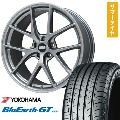 【取付対象】225/40R19 夏タイヤ ホイール4本セット YOKOHAMA ブルーアース GT AE51 (5/114車用) BBS GERMANY CI-R プラチナムシルバー 19インチ【送料無料】