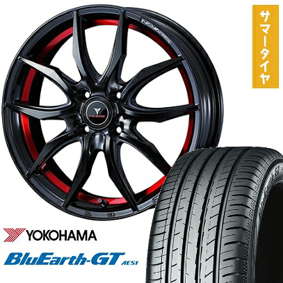 【取付対象】185/55R15 夏タイヤ ホイール4本セット YOKOHAMA ブルーアース GT AE51 (4/100車用) WEDS ノヴァリス ローグ VF 15インチ【送料無料】