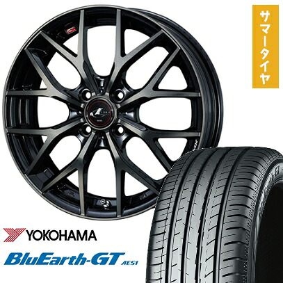 【取付対象】185/60R16 夏タイヤ ホイール4本セット YOKOHAMA ブルーアース GT AE51 (4/100車用) WEDS レオニス MX 16インチ【送料無料】