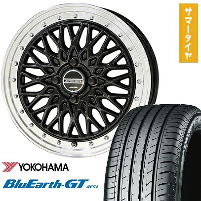【取付対象】185/65R15 夏タイヤ ホイール4本セット YOKOHAMA ブルーアース GT AE51 (4/100車用) KYOHO シュタイナー FTX 15インチ【送料無料】