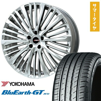 【取付対象】245/40R19 夏タイヤ ホイール4本セット YOKOHAMA ブルーアース GT AE51 (5/114車用) PREMIX MER-X(ハイパーシルバー) 19インチ【送料無料】|アークタイヤ 店