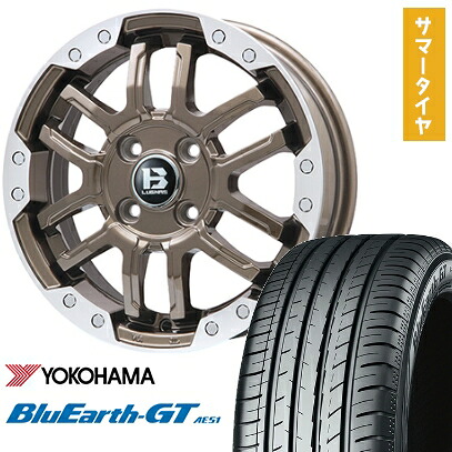 【取付対象】195/60R17 夏タイヤ ホイール4本セット ライズ/ロッキー(ガソリン) YOKOHAMA ブルーアース GT AE51 BIGWAY B-LUGNAS FRD(ブロンズ/リムポリッシュ) 17インチ【送料無料】|アークタイヤ 店