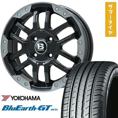 【取付対象】195/60R17 夏タイヤ ホイール4本セット ライズ/ロッキー(ハイブリッド) YOKOHAMA ブルーアース GT AE51 BIGWAY B-LUGNAS FRD(マットブラック/ブラッククリアリム) 17インチ【送料無料】|アークタイヤ 店