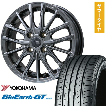 【取付対象】175/65R15 夏タイヤ ホイール4本セット YOKOHAMA ブルーアース GT AE51 (4/100車用) BRANDLE-LINE DF-10M ハイパーグレー 15インチ【送料無料】