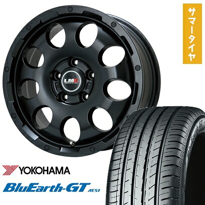 【取付対象】215/45R18 夏タイヤ ホイール４本セット (5/114車用) YOKOHAMA ブルーアース GT AE51 LEHRMEISTER LMG CS-9 マットブラック 18インチ【送料無料】｜アークタイヤ 店