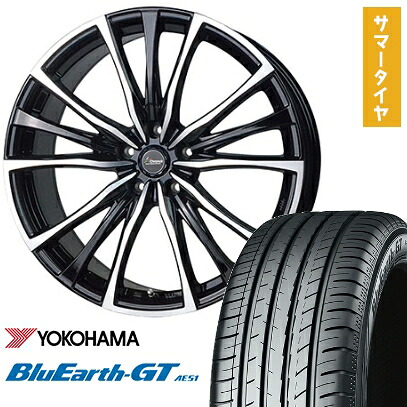 【取付対象】215/55R17 夏タイヤ ホイール4本セット YOKOHAMA ブルーアース GT AE51 (5/114車用) HOT STUFF クロノス CH-110 17インチ【送料無料】